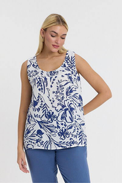 Heaven Ephesus بلوزة نسائية بأشرطة - شال موسلين بأزرار على الظهر - 1115