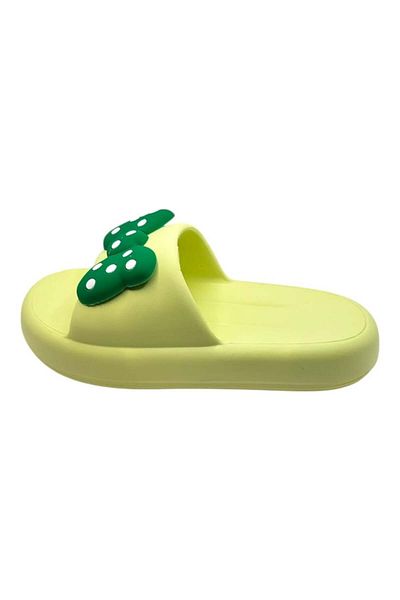 TECOS Women's Slippers, ®, Size 40-41, Green With 3D Bow Print, Very Light, 25.5 Centimeters