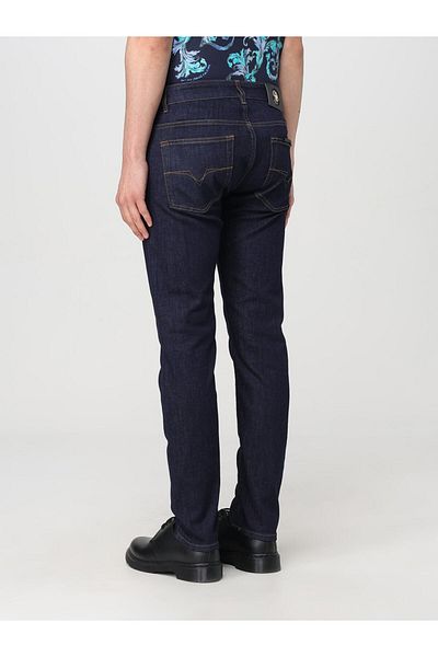 Versace Men's Slim Fit Skinny Leg Straight Denim Navy Blue Trousers 78Gab5D0Cdwa7-904