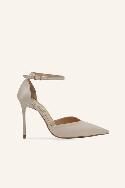 MARCATELLI Champagne Satin Elenor Heeled Shoes
