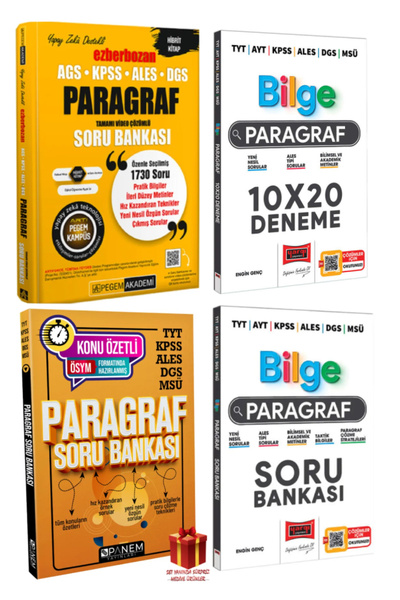 Pegem Akademi Yayıncılık Pegem Kpss Ales Dgs Ezberbozan Paragraf Soru Bankası...