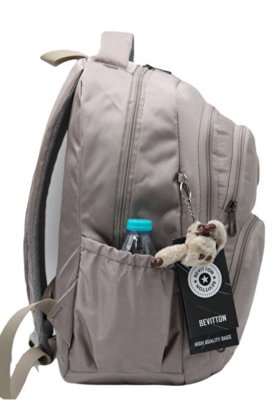 Bevitton Bvt-34600 Geantă de școală din țesătură hidrofugă Rucsac de școală unisex Vizon