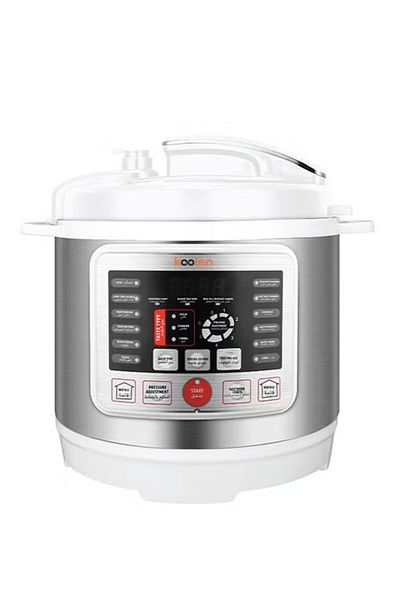 Koolen Colin Electric Pressure Cooker 1500 Watts 8 Liters 15 Functions LCD Display Silver * White 816106001