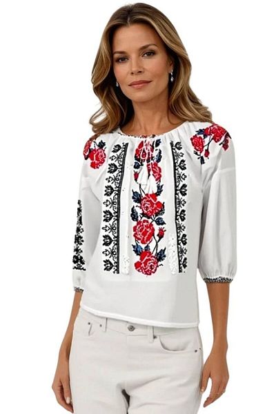 rody's forever Women's blouse type ie 024, white/gray