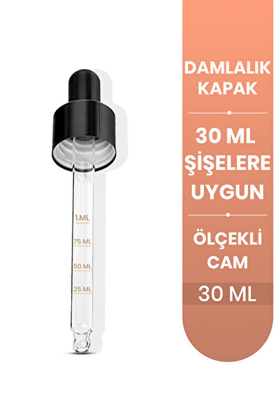 OnkaFarma Onka Farma 30 ml Cam Damlalıklı Metal Kapak 1 Adet 30 ml Şişeye Uygun Ölçekli