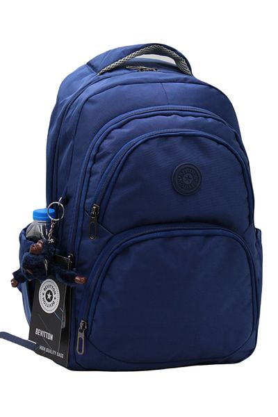 Bevitton Bvt-34600 Υδατοαπωθητική υφασμάτινη σχολική τσάντα Unisex σακίδιο πλάτης Navy Blue