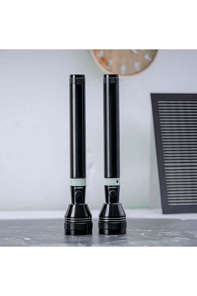 Geepas Rechargeable LED Flashlight, Pack of 2 | Perfect for Indoor and Outdoor Use