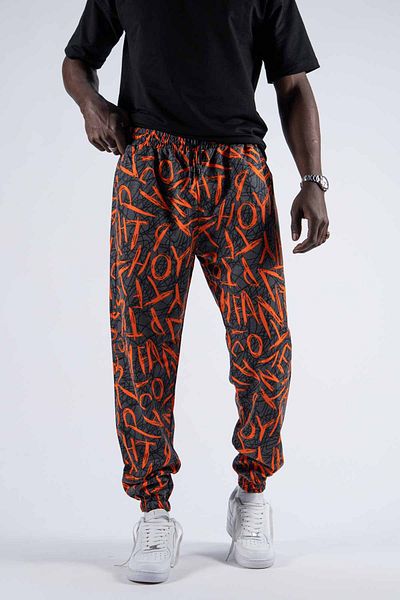 SUPERBLUE Unisex Digital Printed Jogger Elastic Leg Sweatpants Trousers with Pockets
