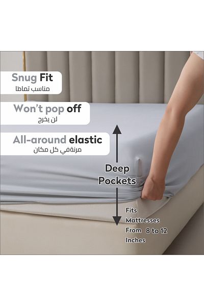 Donetella Fitted Sheet Set – 120x200 cm Twin Size, 1 Sheet + 1 Pillowcase, 30 cm Deep Pocket