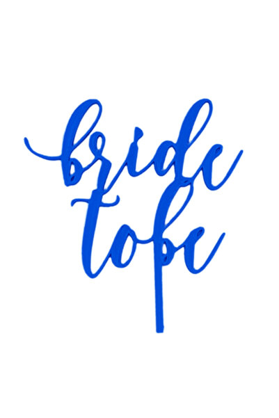 OEM Decoratiune topper tort "Bride to be", Albastru, 14 cm