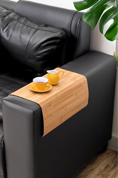 MİEN Bambu Koltuk Matı Ahşap Kanepe Koltuk Kenarı Sehpa Yan Sehpa Koltuk Katl...