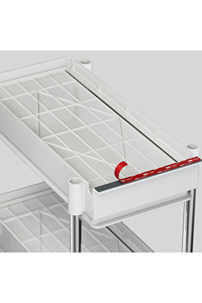 Viyogo 2-tier dish drainer, sliding and draining system, 38 x 20 x 31 cm, white