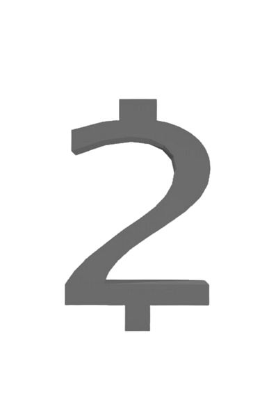 OEM Candle holder cake topper, "2", birthday, 100 X 63 mm silver