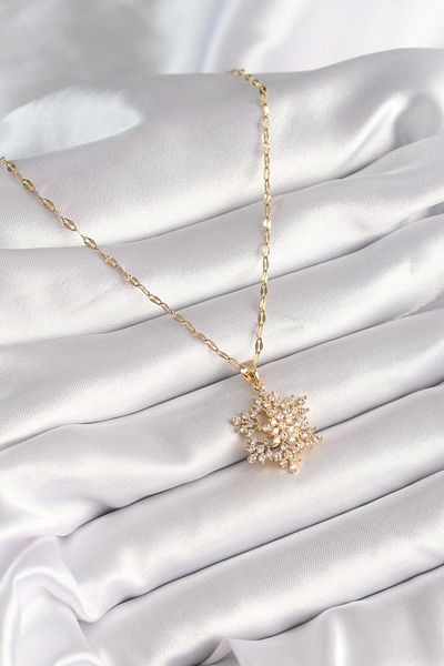 Clariss 316L Steel Gold Color Chain Zircon Stone Star Model Women's Necklace