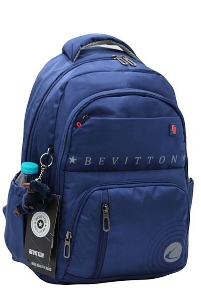 Bevitton Bvt-34400 Water Repellent Fabric School Bag Unisex Navy Blue School Backpack