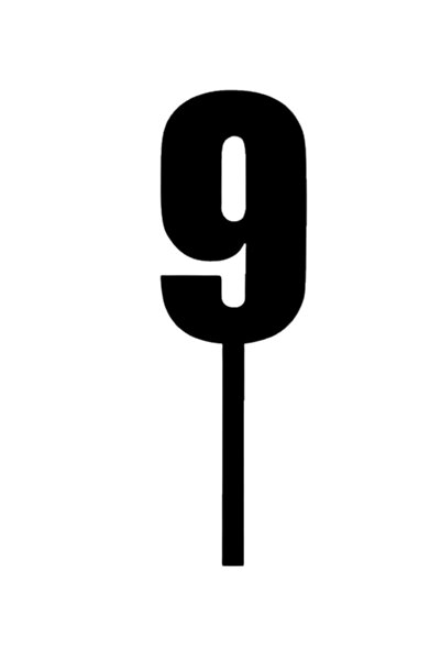 OEM Topper tort, "9", happy birthday,100 X 31 mm negru