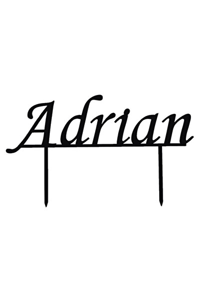 OEM Topper tort, "ADRIAN", zi de nastere, aniversare 11,3 x 18,9 cm negru