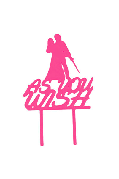 OEM Декорация за сватбена торта, Както желаете, малиново розово 17 x 11 см