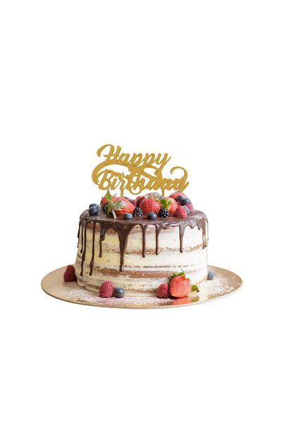 OEM Decoratiune "HAPPY BIRTHDAY" zi de nastere, 12,8 x 15 cm auriu