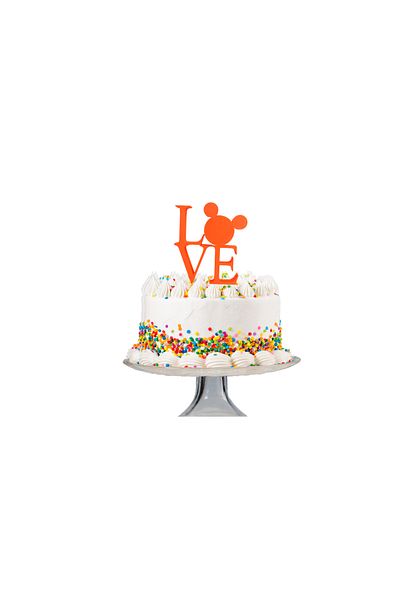 OEM Cake topper decoration, "LOVE", the magic of love Mickey Mouse model, 10 x 9 cm orange