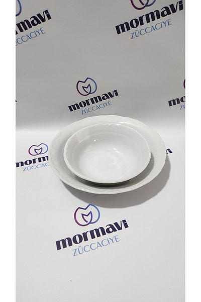 Porland Porcelain Anatolian White 12-Piece Plate Set for 6 People (Bowl & Plate)