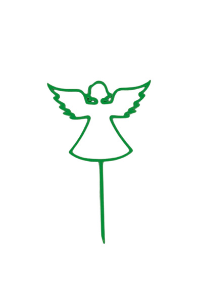 OEM Decoratiune topper tort "ANGEL", inger, verde 12.5 x 8 cm