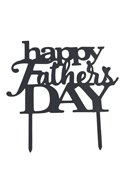 OEM Decoratiune topper "Happy fathers day", ziua tatalui, 18.5 x 19 cm Negru