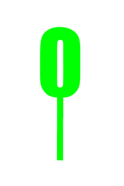 OEM Topper tort, "0", happy birthday,100 X 31 mm verde