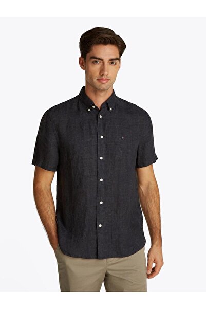 Tommy Hilfiger Erkek PIGMENT DYED LINEN RF SHIRT S/S Gömlek