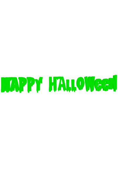 OEM Decoratiune "HAPPY HALOWEEN" litere rebele 19 x 3 cm verde