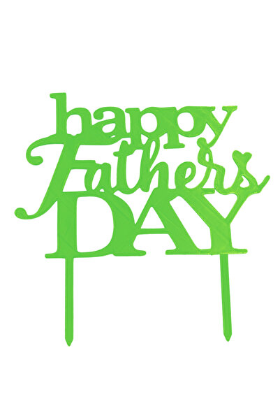 OEM Decoratiune topper "Happy fathers day", ziua tatalui, 18.5 x 19 cm Verde