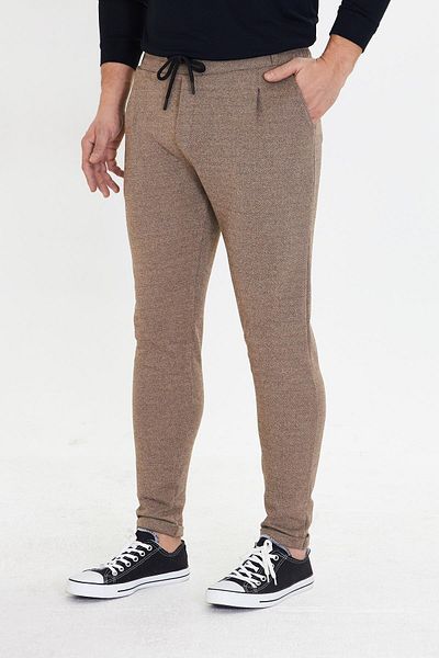 Marco Ferry Ανδρικό Poly Cotton Flexible Jogger Pantalon Brown 5801-K