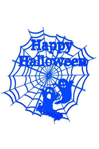OEM Decoratiune "HAPPY HALOWEEN" spiderweb and ghost, farmecul serii 18 x 17 ...