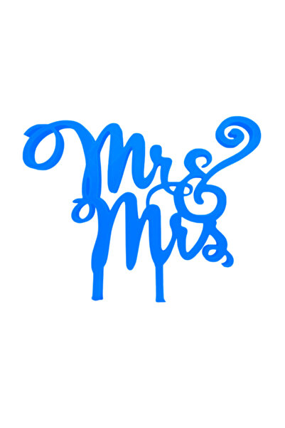 OEM Decoratiune topper, "Mr&Mrs", tort nunta 15,5 x 18 cm albastru