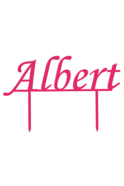 OEM Topper tort, "ALBERT", zi de nastere, aniversare 11,3 x 17,4 cm roz zmeuriu