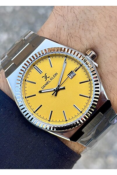 Daniel Klein سوار فولاذي أصفر ساعة يد رجالية