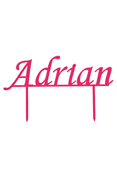 OEM Topper tort, "ADRIAN", zi de nastere, aniversare 11,3 x 18,9 cm roz zmeuriu