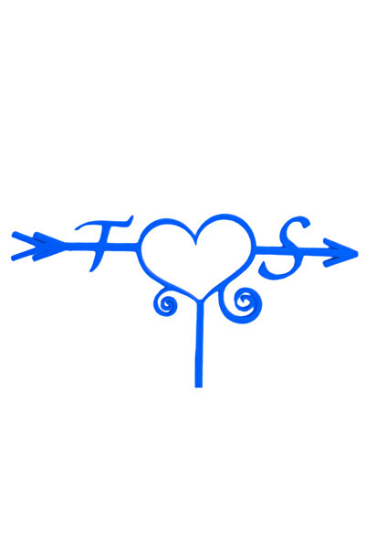 OEM Decoratiune topper tort, "INITIALE T SI S" unirea initialelor in iubire, ...