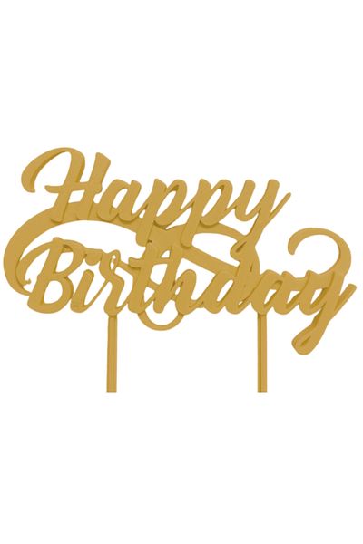 OEM Decoratiune "HAPPY BIRTHDAY" zi de nastere, 12,8 x 15 cm auriu