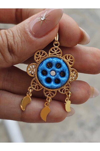 SİBEL AKSESUAR SÜRYANİ NAZAR BONCUĞU KOLYE UCU 7 GÖZLÜ GOLD ALTIN KAPLAMA