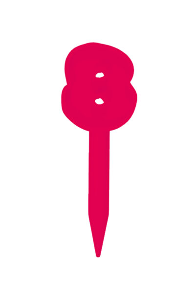 OEM Topper tort, "8", zi de nastere, aniversare,150 X 53 mm roz zmeuriu