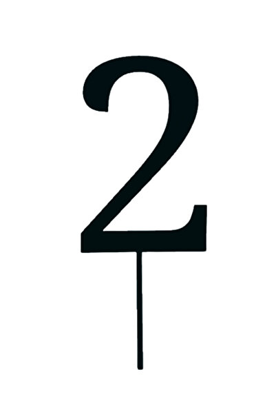 OEM Topper tort, "2", zi de nastere,150 X 61 mm negru