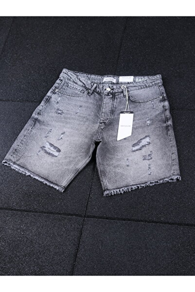 INDIGOLAB Erkek Antrasit Baggy Denim Şort