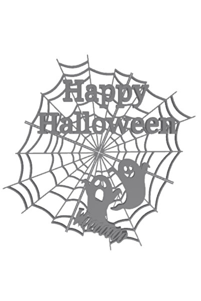 OEM Decoratiune "HAPPY HALOWEEN" spiderweb and ghost, farmecul serii 18 x 17 ...
