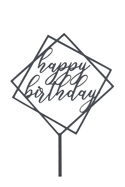 OEM Decoratiune topper tort "Happy birthday", zi de nastere, aniversare, 19 x...