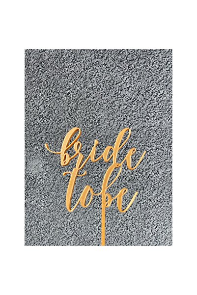 OEM Decoratiune topper tort "Bride to be", Auriu, 14 cm