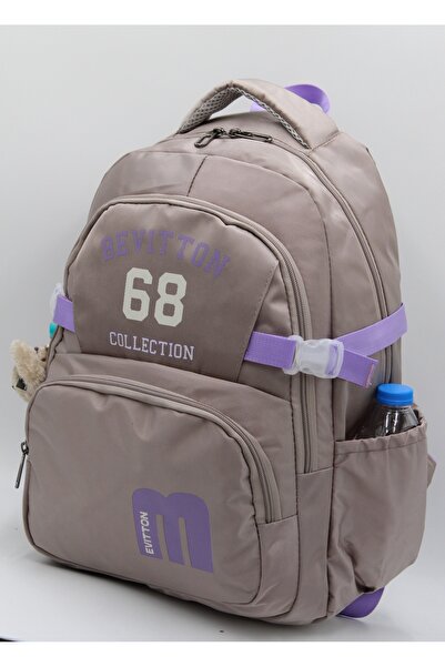 Bevitton Bvt-34500 Water Repellent Fabric School Bag Mink-Plum School Backpack