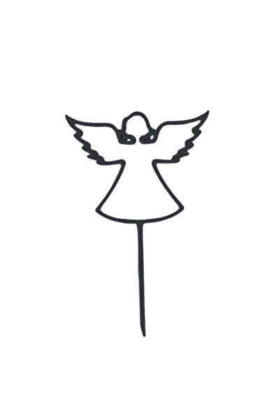 OEM Decoratiune topper tort "ANGEL", inger, negru 12.5 x 8 cm