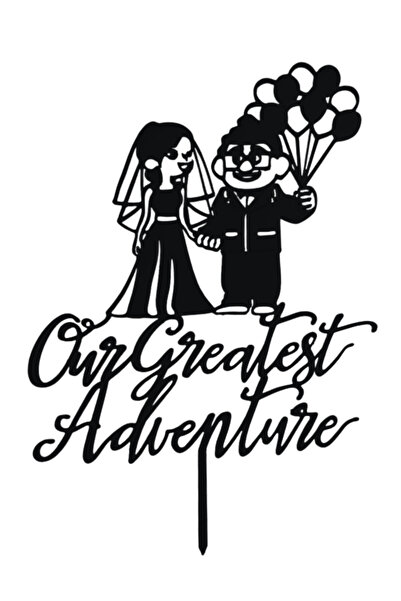 OEM Decoratiune tort, "OUR GREATEST ADVENTURE", topper jurnalul nostru de cal...