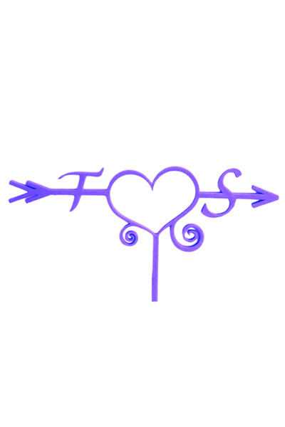 OEM Decoratiune topper tort, "INITIALE T SI S" unirea initialelor in iubire, ...